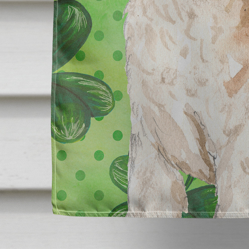 Shamrocks Lakeland Terrier House Flag 28x40 Porch Sleeve Pole Decorative Outside Yard Banner Artwork Wall Hanging, Polyester