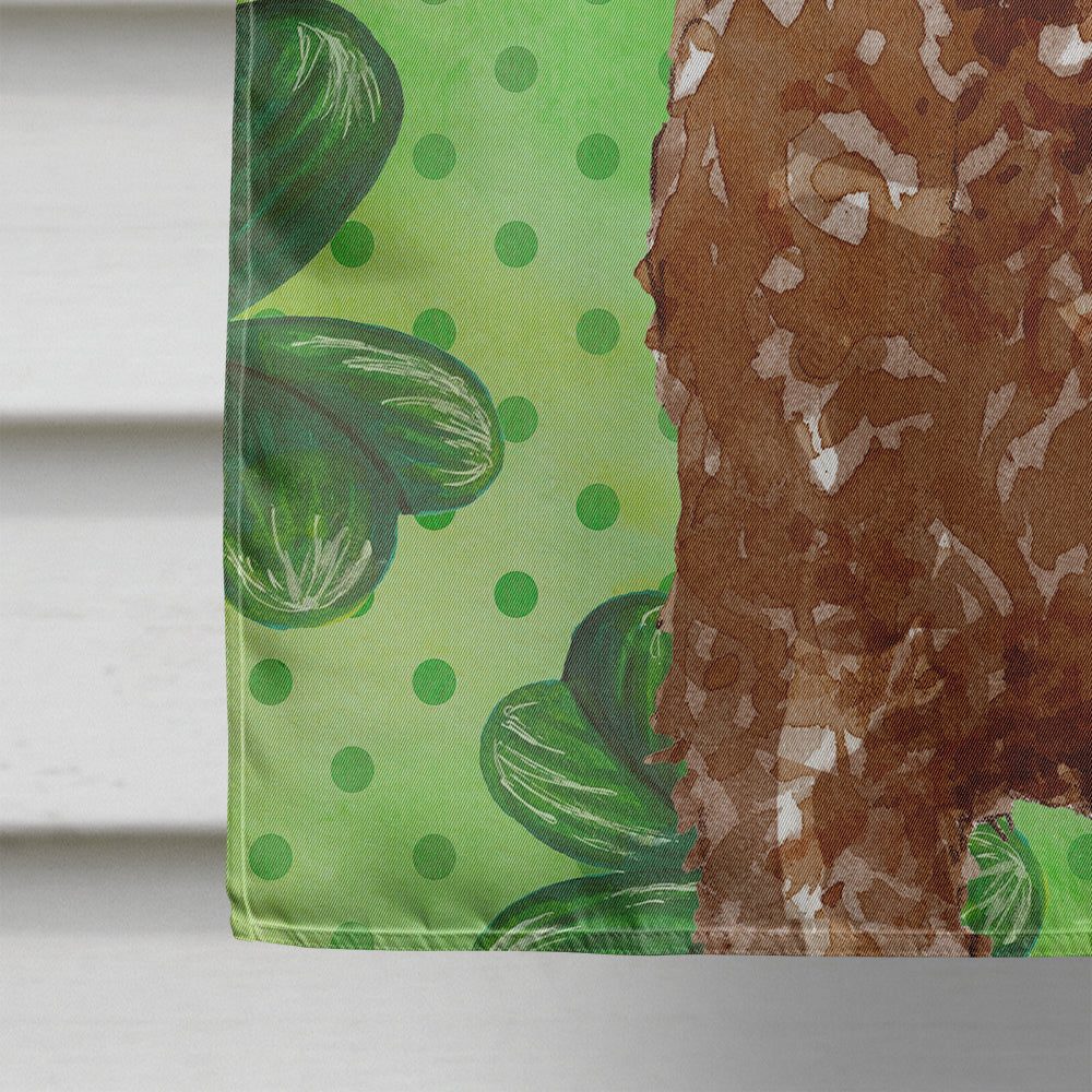 Shamrocks Labradoodle House Flag 28x40 Porch Sleeve Pole Decorative Outside Yard Banner Artwork Wall Hanging, Polyester