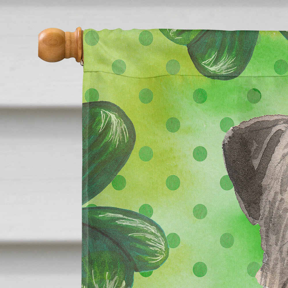 Shamrocks Irish Wolfhound House Flag 28x40 Porch Sleeve Pole Decorative Outside Yard Banner Artwork Wall Hanging, Polyester