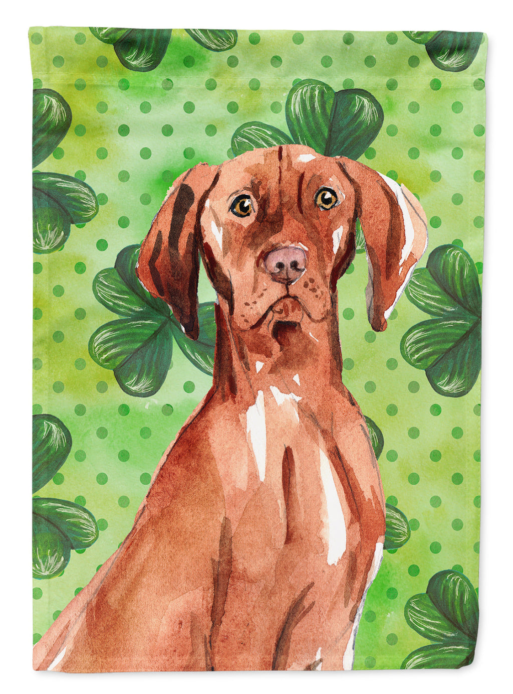 Shamrocks Vizsla House Flag 28x40 Porch Sleeve Pole Decorative Outside Yard Banner Artwork Wall Hanging, Polyester