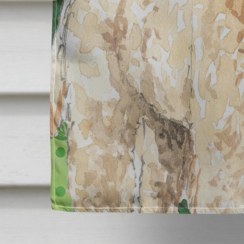 Shamrocks Goldendoodle House Flag 28x40 Porch Sleeve Pole Decorative Outside Yard Banner Artwork Wall Hanging, Polyester