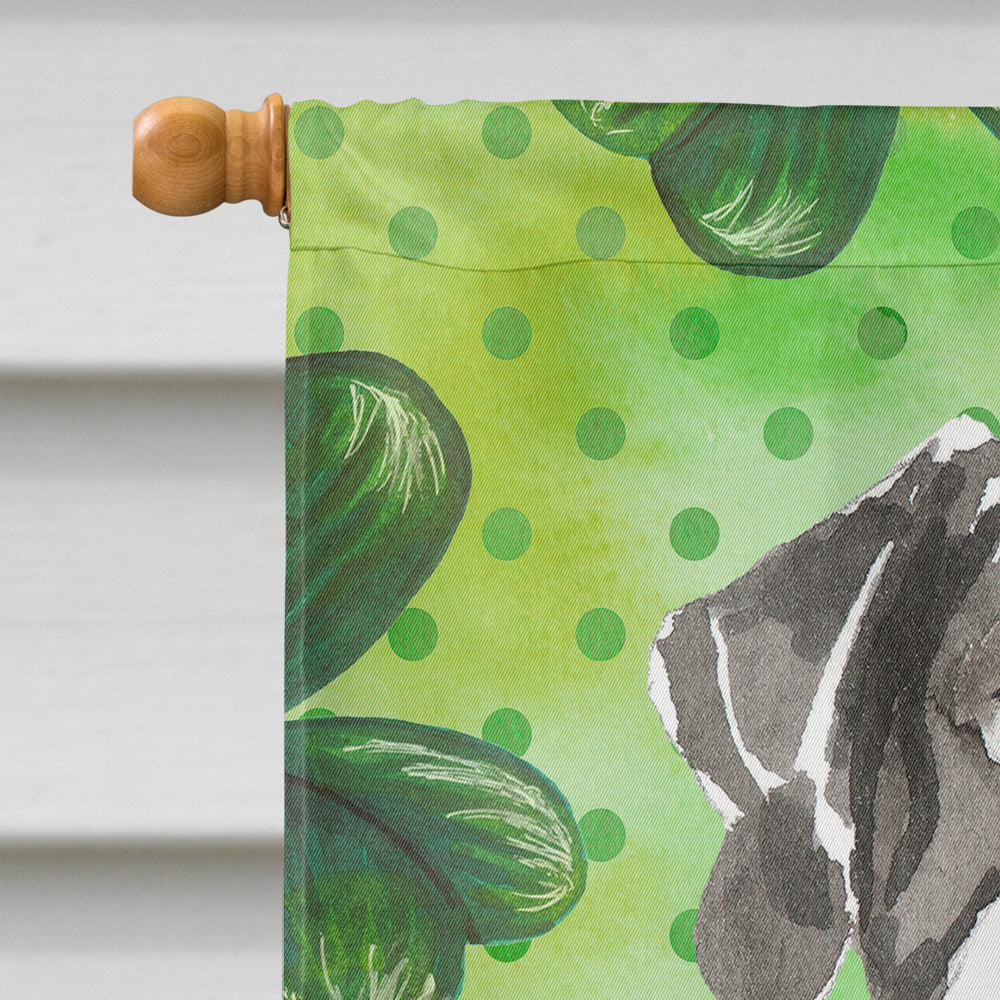 Shamrocks English Pointer House Flag 28x40 Porch Sleeve Pole Decorative Outside Yard Banner Artwork Wall Hanging, Polyester