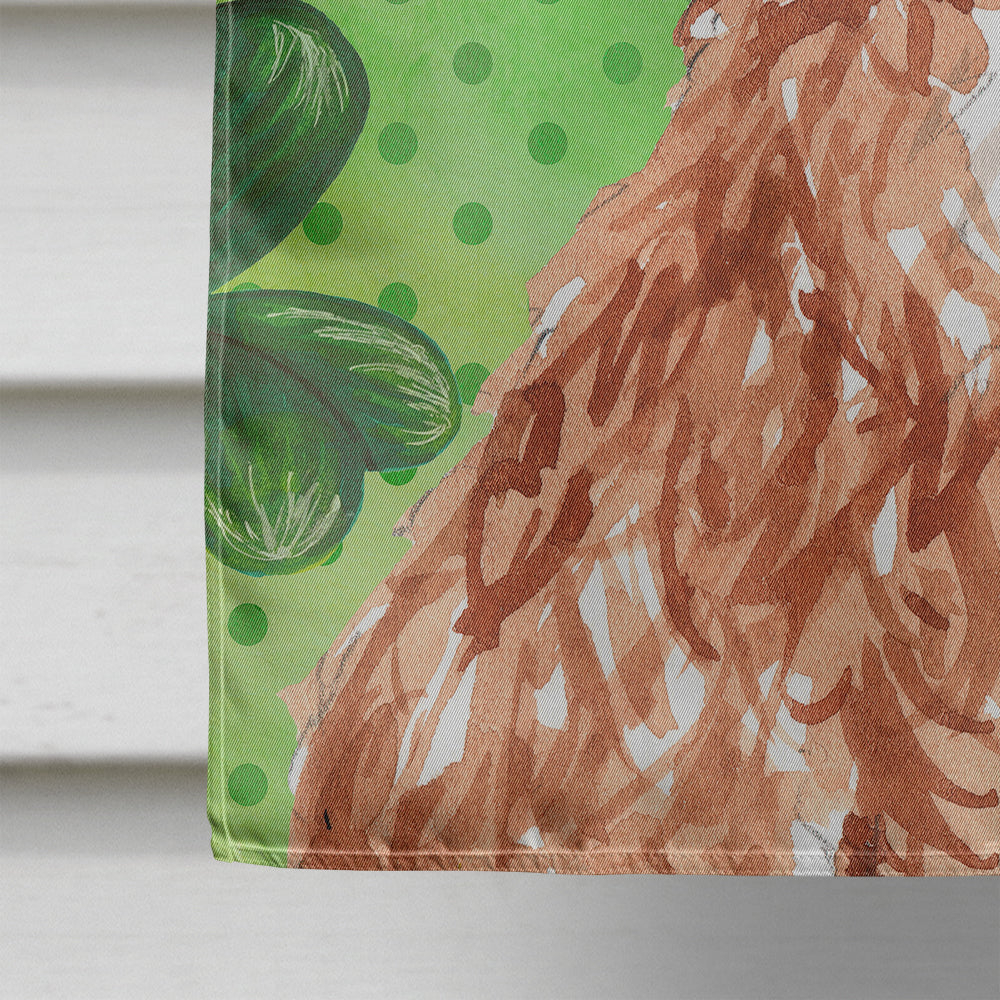 Shamrocks Cavapoo House Flag 28x40 Porch Sleeve Pole Decorative Outside Yard Banner Artwork Wall Hanging, Polyester