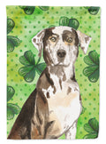 Shamrocks Catahoula Leopard Dog House Flag 28x40 Porch Sleeve Pole Decorative Outside Yard Banner Artwork Wall Hanging, Polyester