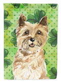Shamrocks Cairn Terrier House Flag 28x40 Porch Sleeve Pole Decorative Outside Yard Banner Artwork Wall Hanging, Polyester