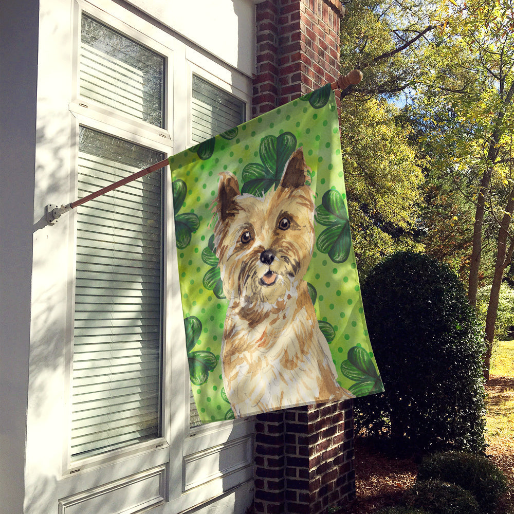 Shamrocks Cairn Terrier House Flag 28x40 Porch Sleeve Pole Decorative Outside Yard Banner Artwork Wall Hanging, Polyester