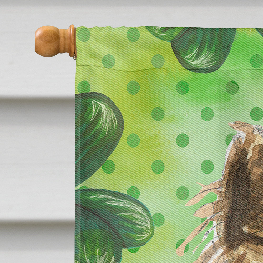 Shamrocks Cairn Terrier House Flag 28x40 Porch Sleeve Pole Decorative Outside Yard Banner Artwork Wall Hanging, Polyester