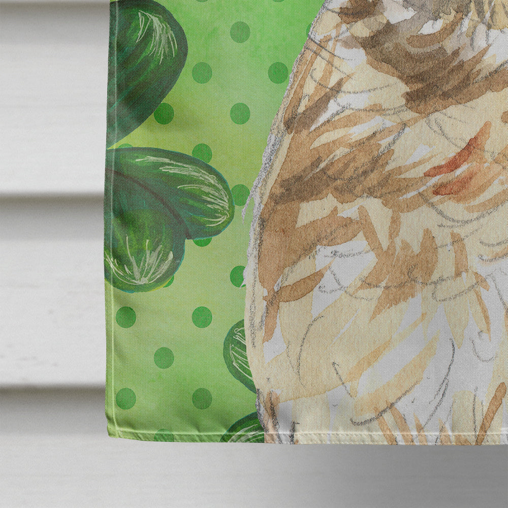 Shamrocks Cairn Terrier House Flag 28x40 Porch Sleeve Pole Decorative Outside Yard Banner Artwork Wall Hanging, Polyester