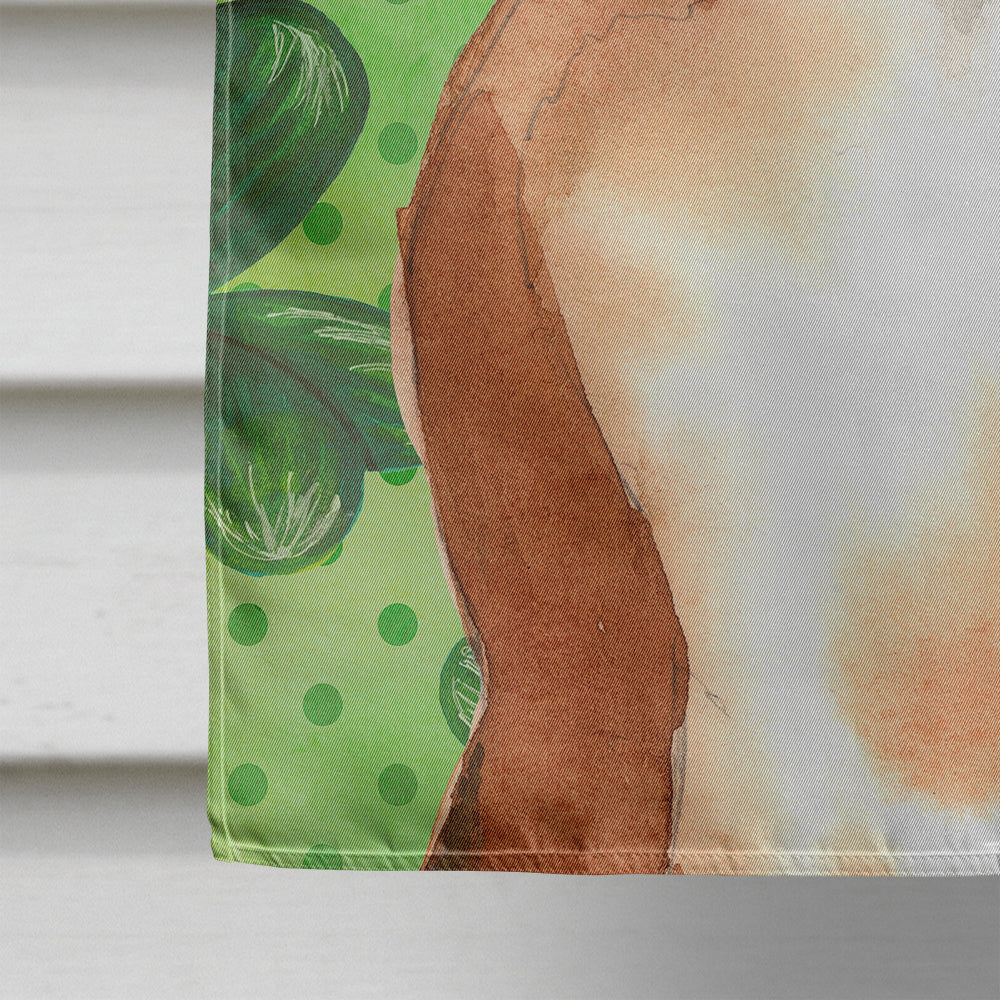 Shamrocks Boxer House Flag 28x40 Porch Sleeve Pole Decorative Outside Yard Banner Artwork Wall Hanging, Polyester