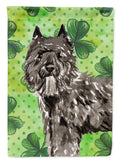Shamrocks Bouvier des Flandres House Flag 28x40 Porch Sleeve Pole Decorative Outside Yard Banner Artwork Wall Hanging, Polyester