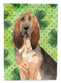 Shamrocks Bloodhound House Flag 28x40 Porch Sleeve Pole Decorative Outside Yard Banner Artwork Wall Hanging, Polyester