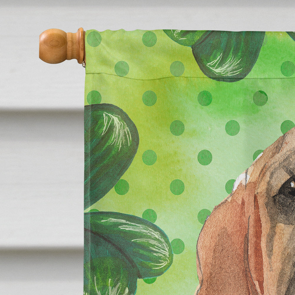 Shamrocks Bloodhound House Flag 28x40 Porch Sleeve Pole Decorative Outside Yard Banner Artwork Wall Hanging, Polyester
