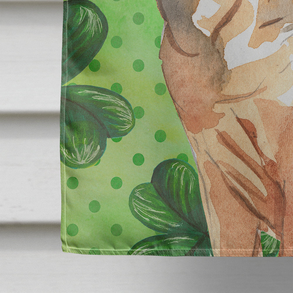 Shamrocks Bloodhound House Flag 28x40 Porch Sleeve Pole Decorative Outside Yard Banner Artwork Wall Hanging, Polyester