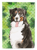 Shamrocks Bernese Mountain Dog House Flag 28x40 Porch Sleeve Pole Decorative Outside Yard Banner Artwork Wall Hanging, Polyester