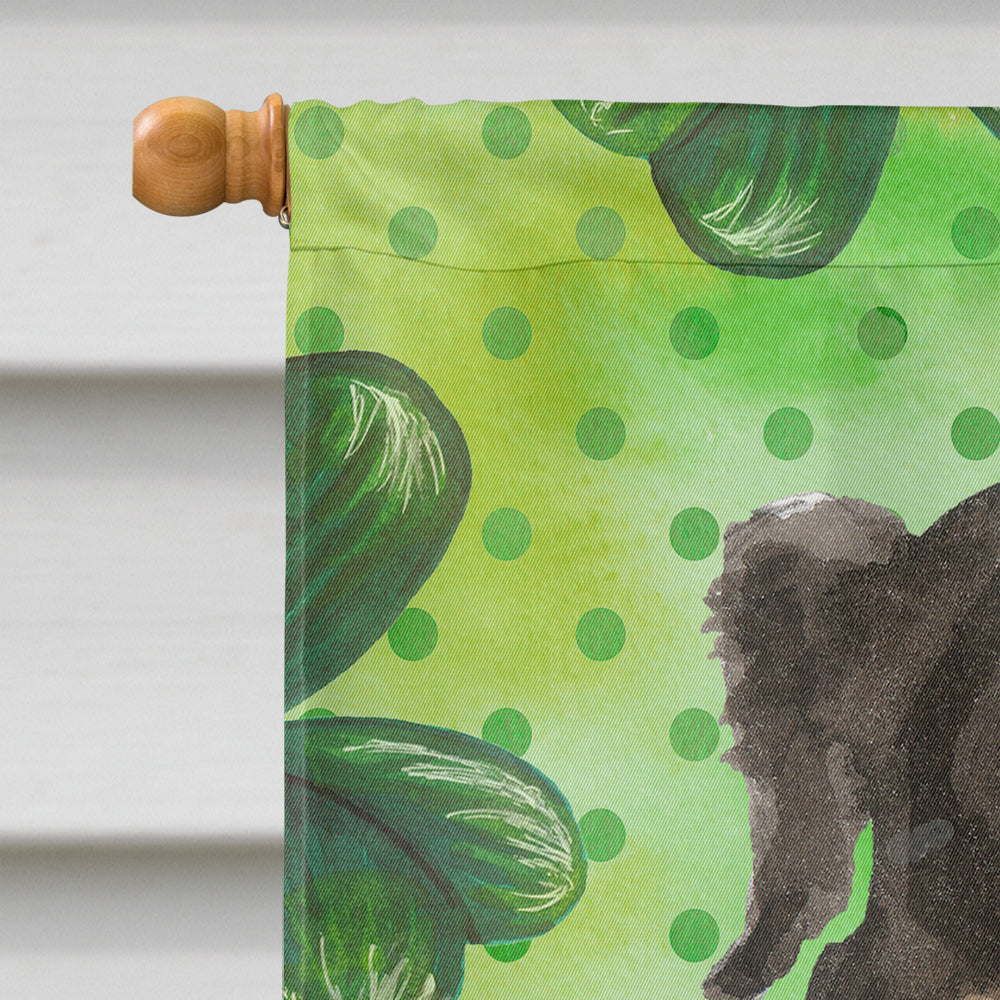 Shamrocks Bernese Mountain Dog House Flag 28x40 Porch Sleeve Pole Decorative Outside Yard Banner Artwork Wall Hanging, Polyester