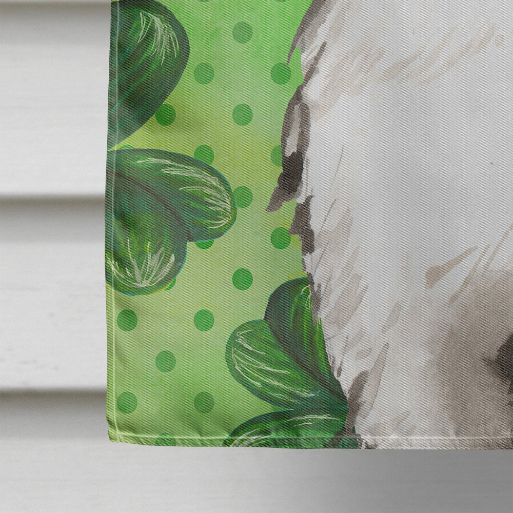 Shamrocks Bernese Mountain Dog House Flag 28x40 Porch Sleeve Pole Decorative Outside Yard Banner Artwork Wall Hanging, Polyester