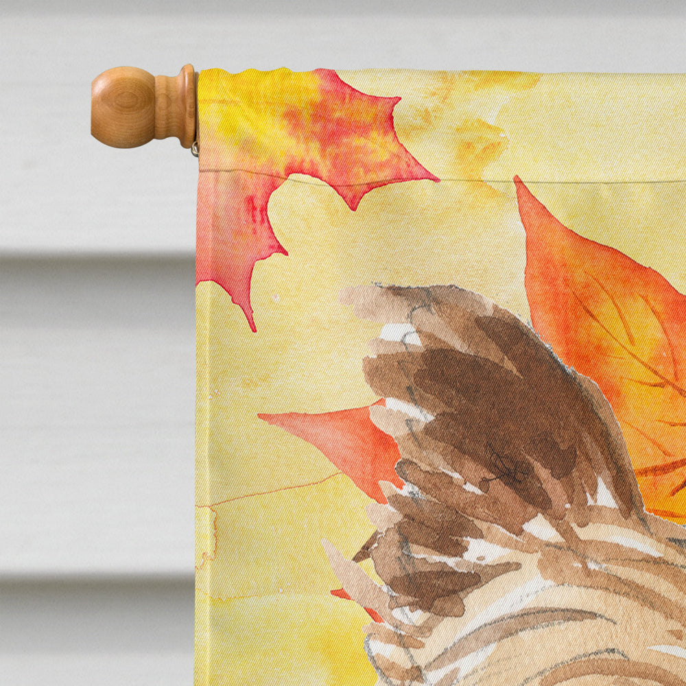 Fall Leaves Yorkie Yorkshire Terrier House Flag 28x40 Porch Sleeve Pole Decorative Outside Yard Banner Artwork Wall Hanging, Polyester