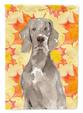 Fall Leaves Weimaraner House Flag 28x40 Porch Sleeve Pole Decorative Outside Yard Banner Artwork Wall Hanging, Polyester