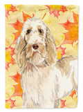 Fall Leaves Spinone Italiano House Flag 28x40 Porch Sleeve Pole Decorative Outside Yard Banner Artwork Wall Hanging, Polyester