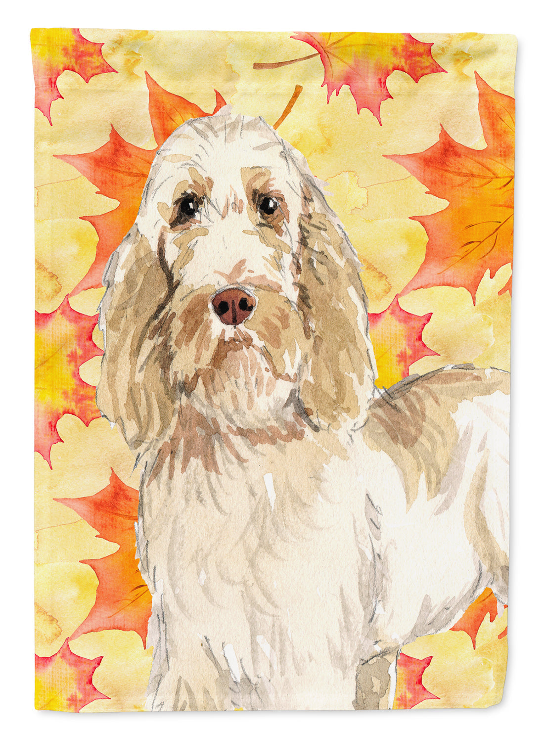 Fall Leaves Spinone Italiano House Flag 28x40 Porch Sleeve Pole Decorative Outside Yard Banner Artwork Wall Hanging, Polyester