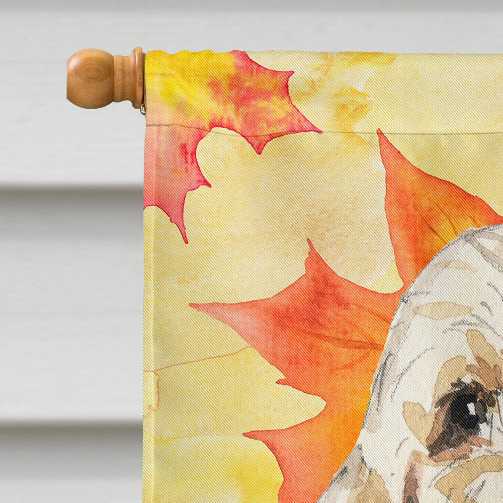 Fall Leaves Spinone Italiano House Flag 28x40 Porch Sleeve Pole Decorative Outside Yard Banner Artwork Wall Hanging, Polyester