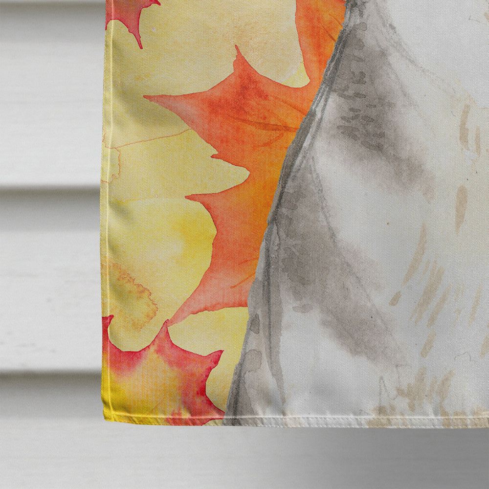 Fall Leaves Siberian Husky House Flag 28x40 Porch Sleeve Pole Decorative Outside Yard Banner Artwork Wall Hanging, Polyester