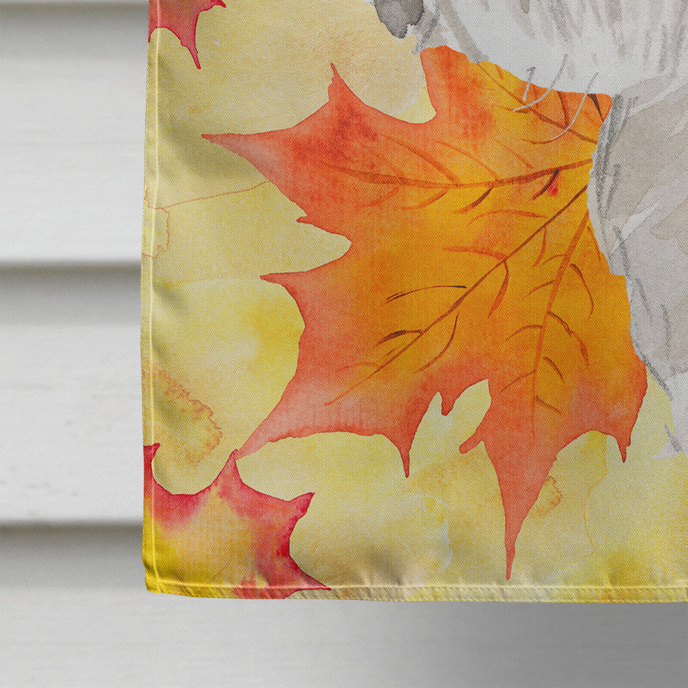 Fall Leaves Shih Tzu Puppy House Flag 28x40 Porch Sleeve Pole Decorative Outside Yard Banner Artwork Wall Hanging, Polyester