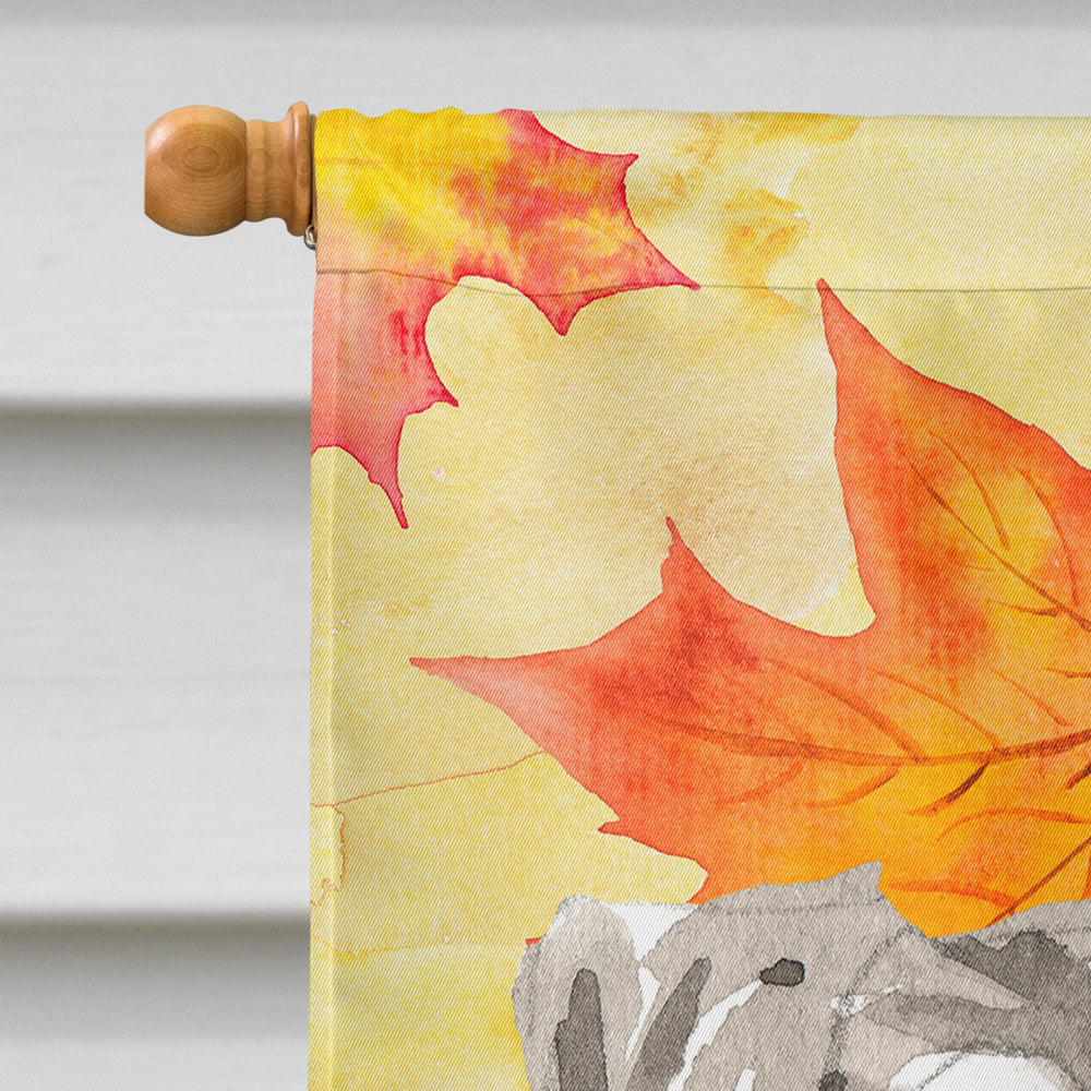 Fall Leaves Schnauzer #1 House Flag 28x40 Porch Sleeve Pole Decorative Outside Yard Banner Artwork Wall Hanging, Polyester