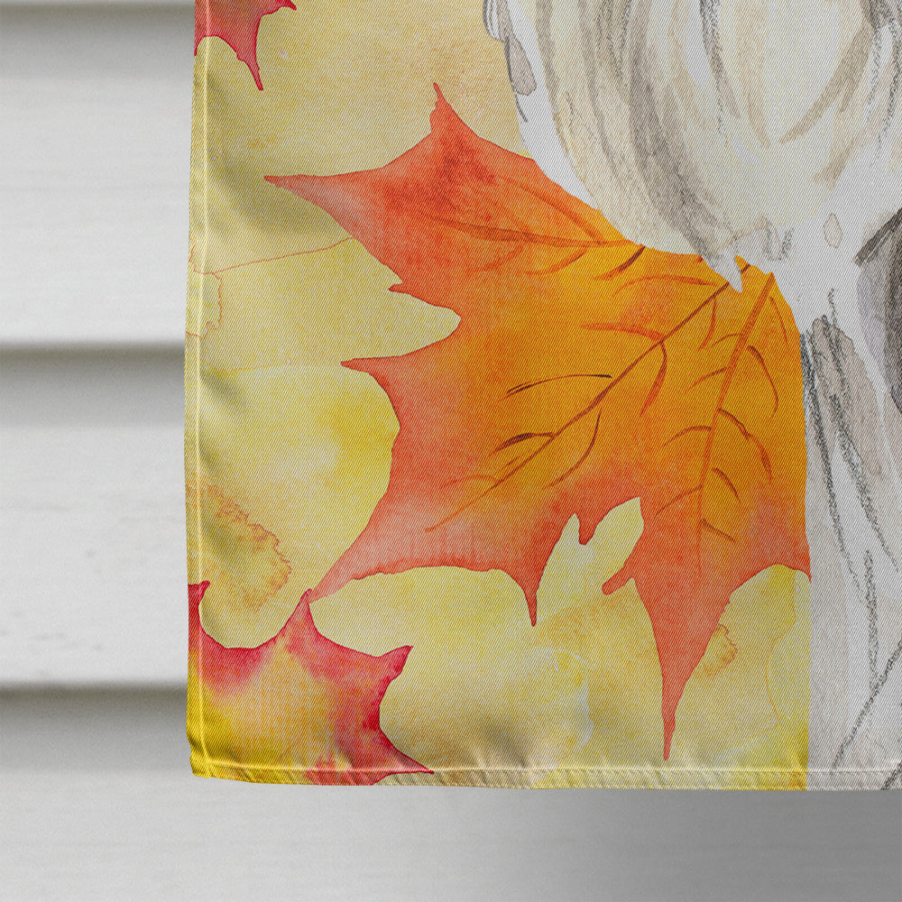 Fall Leaves Schnauzer #1 House Flag 28x40 Porch Sleeve Pole Decorative Outside Yard Banner Artwork Wall Hanging, Polyester