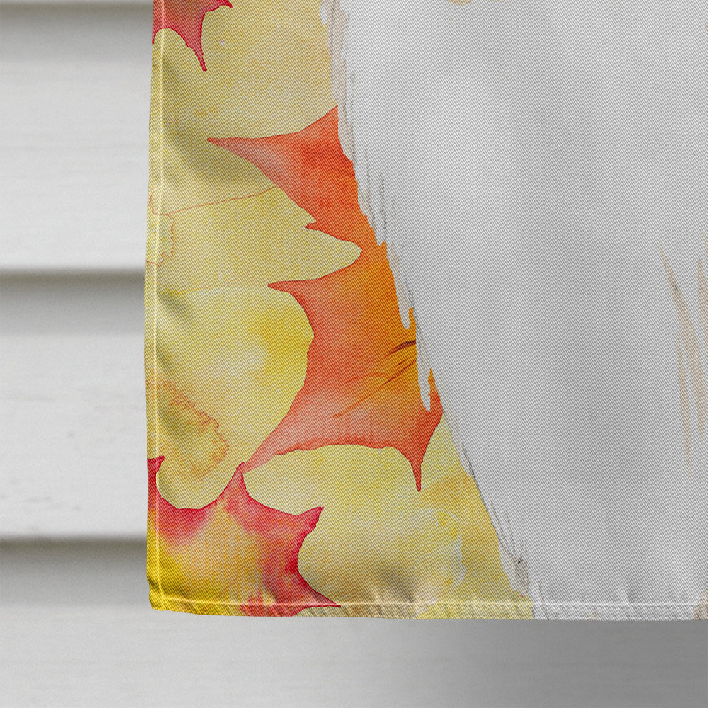 Fall Leaves Rough Collie House Flag 28x40 Porch Sleeve Pole Decorative Outside Yard Banner Artwork Wall Hanging, Polyester