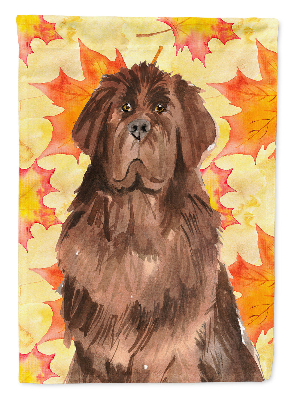 Fall Leaves Newfoundland House Flag 28x40 Porch Sleeve Pole Decorative Outside Yard Banner Artwork Wall Hanging, Polyester