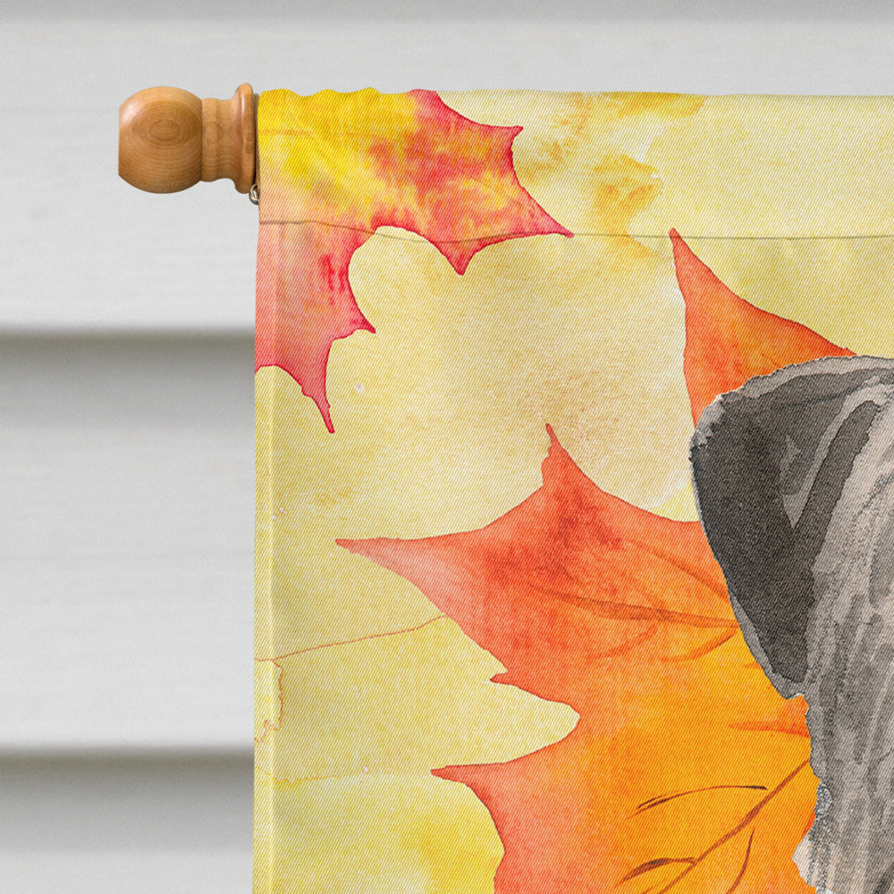 Fall Leaves Irish Wolfhound House Flag 28x40 Porch Sleeve Pole Decorative Outside Yard Banner Artwork Wall Hanging, Polyester