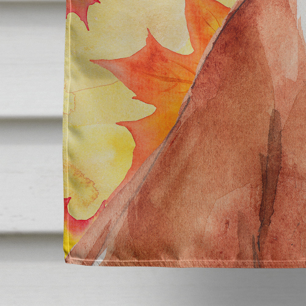 Fall Leaves Vizsla House Flag 28x40 Porch Sleeve Pole Decorative Outside Yard Banner Artwork Wall Hanging, Polyester