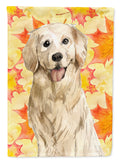 Fall Leaves Golden Retriever House Flag 28x40 Porch Sleeve Pole Decorative Outside Yard Banner Artwork Wall Hanging, Polyester