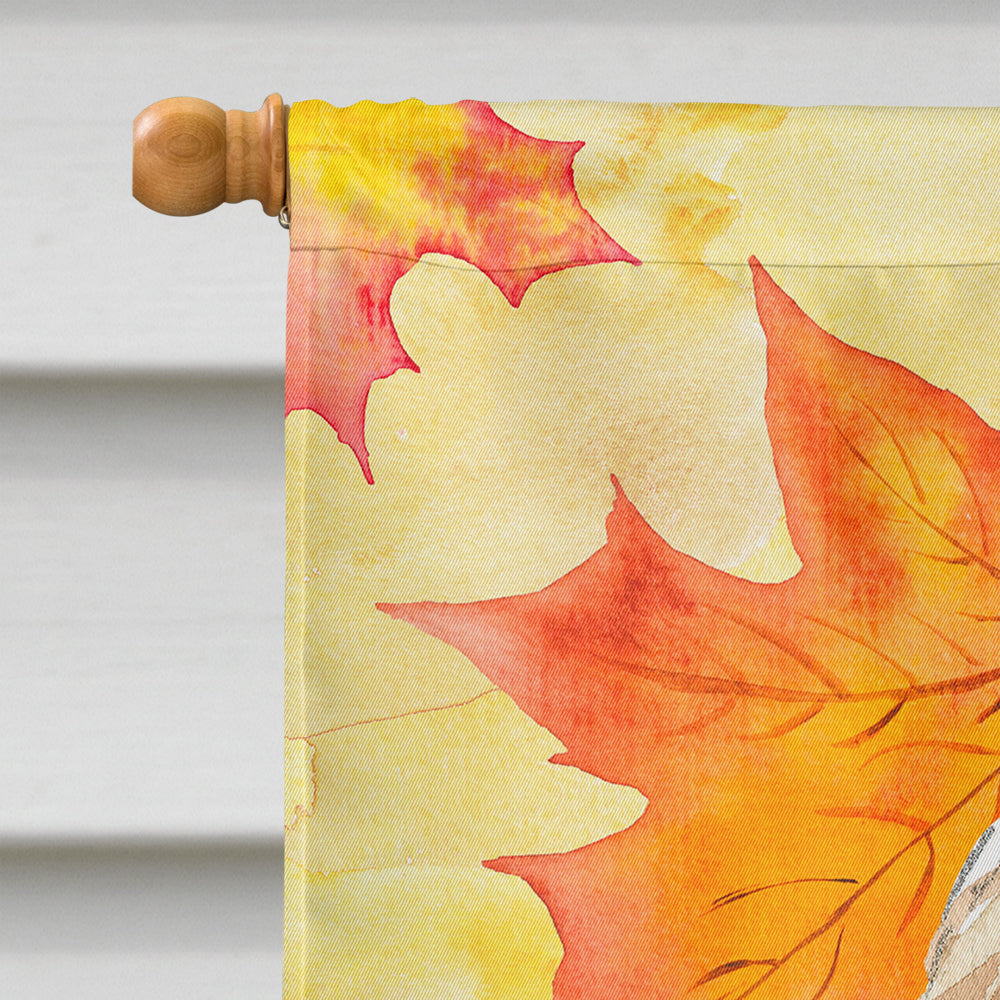 Fall Leaves Goldendoodle House Flag 28x40 Porch Sleeve Pole Decorative Outside Yard Banner Artwork Wall Hanging, Polyester