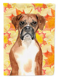 Fall Leaves Boxer House Flag 28x40 Porch Sleeve Pole Decorative Outside Yard Banner Artwork Wall Hanging, Polyester
