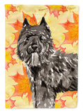 Fall Leaves Bouvier des Flandres House Flag 28x40 Porch Sleeve Pole Decorative Outside Yard Banner Artwork Wall Hanging, Polyester