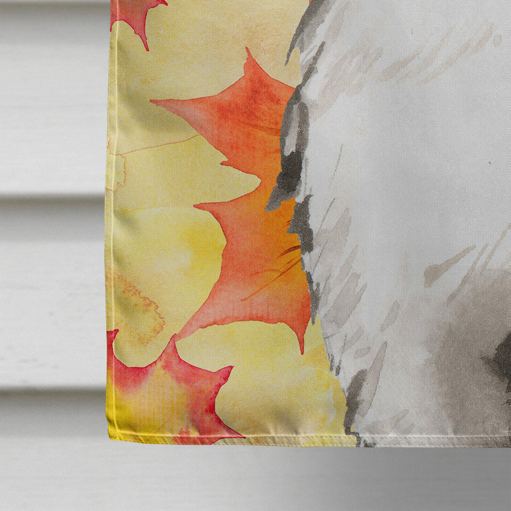 Fall Leaves Bernese Mountain Dog House Flag 28x40 Porch Sleeve Pole Decorative Outside Yard Banner Artwork Wall Hanging, Polyester