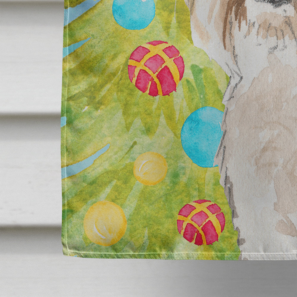 Christmas Tree Wheaten Terrier House Flag 28x40 Porch Sleeve Pole Decorative Outside Yard Banner Artwork Wall Hanging, Polyester