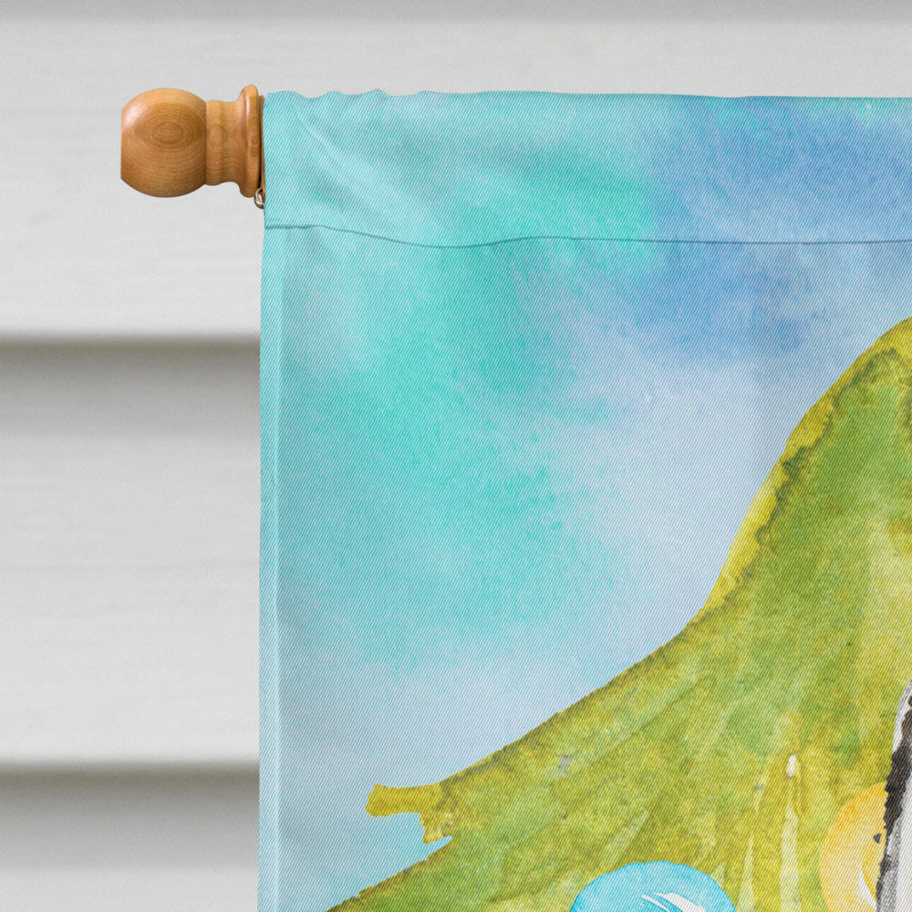 Christmas Tree Siberian Husky House Flag 28x40 Porch Sleeve Pole Decorative Outside Yard Banner Artwork Wall Hanging, Polyester