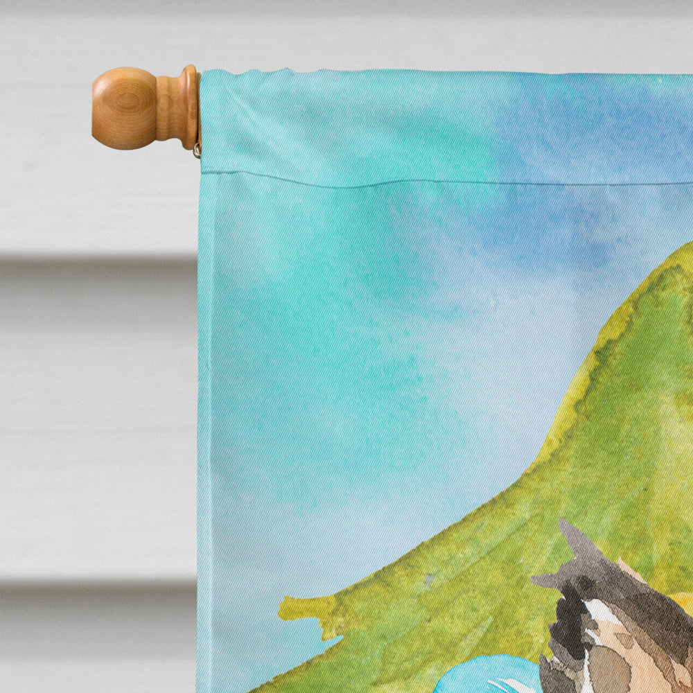 Christmas Tree Sheltie House Flag 28x40 Porch Sleeve Pole Decorative Outside Yard Banner Artwork Wall Hanging, Polyester