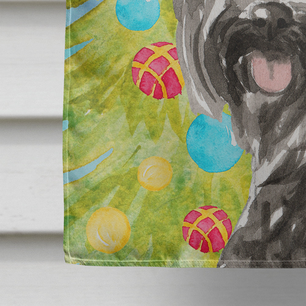 Christmas Tree Scottish Terrier House Flag 28x40 Porch Sleeve Pole Decorative Outside Yard Banner Artwork Wall Hanging, Polyester