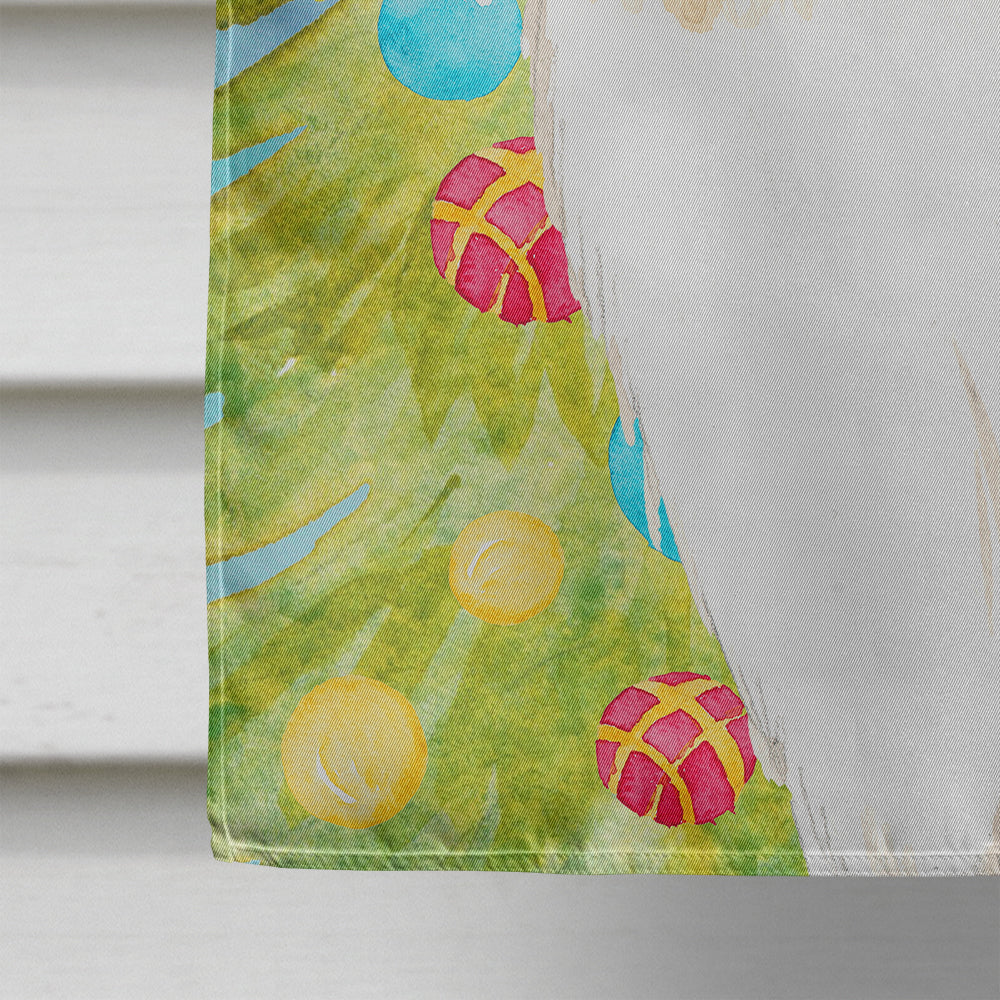 Christmas Tree Rough Collie House Flag 28x40 Porch Sleeve Pole Decorative Outside Yard Banner Artwork Wall Hanging, Polyester
