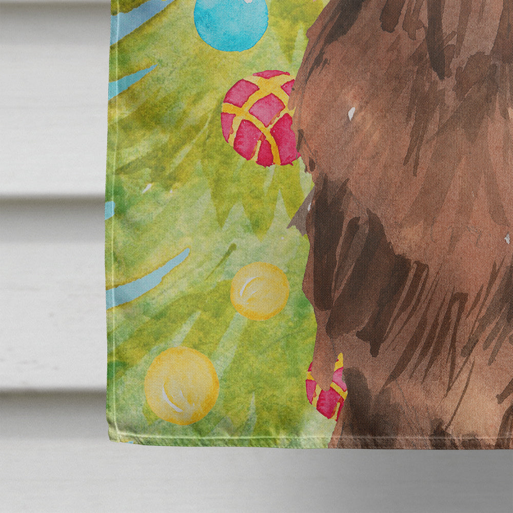 Christmas Tree Newfoundland House Flag 28x40 Porch Sleeve Pole Decorative Outside Yard Banner Artwork Wall Hanging, Polyester