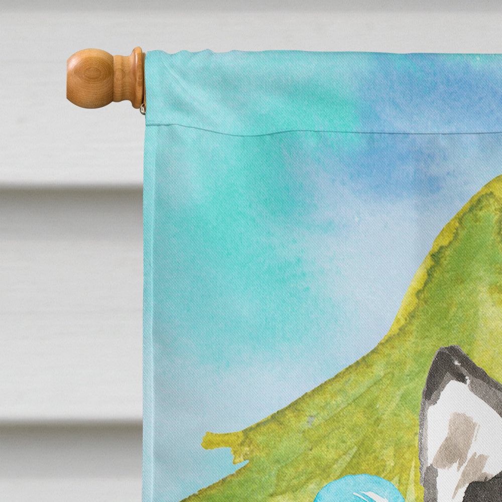 Christmas Tree Alaskan Malamute House Flag 28x40 Porch Sleeve Pole Decorative Outside Yard Banner Artwork Wall Hanging, Polyester