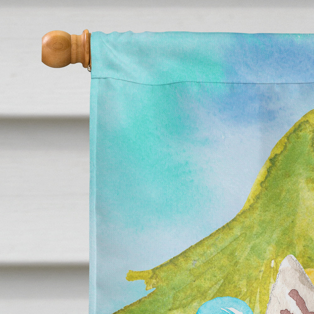 Christmas Tree Japanese Spitz House Flag 28x40 Porch Sleeve Pole Decorative Outside Yard Banner Artwork Wall Hanging, Polyester
