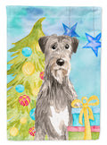 Christmas Tree Irish Wolfhound House Flag 28x40 Porch Sleeve Pole Decorative Outside Yard Banner Artwork Wall Hanging, Polyester