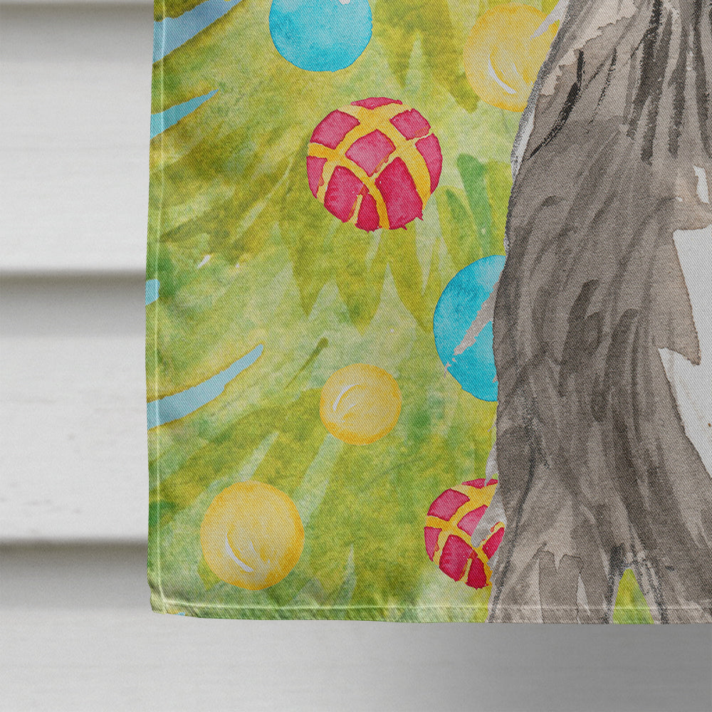 Christmas Tree Irish Wolfhound House Flag 28x40 Porch Sleeve Pole Decorative Outside Yard Banner Artwork Wall Hanging, Polyester