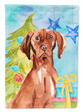 Christmas Tree Vizsla House Flag 28x40 Porch Sleeve Pole Decorative Outside Yard Banner Artwork Wall Hanging, Polyester