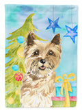 Christmas Tree Cairn Terrier House Flag 28x40 Porch Sleeve Pole Decorative Outside Yard Banner Artwork Wall Hanging, Polyester